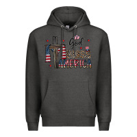 Charcoal Heather god bless america Premium Hoodie - CowhideDigitalArt
