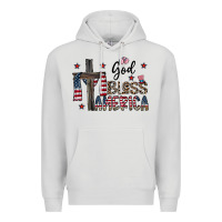 Dove Grey god bless america Premium Hoodie - CowhideDigitalArt