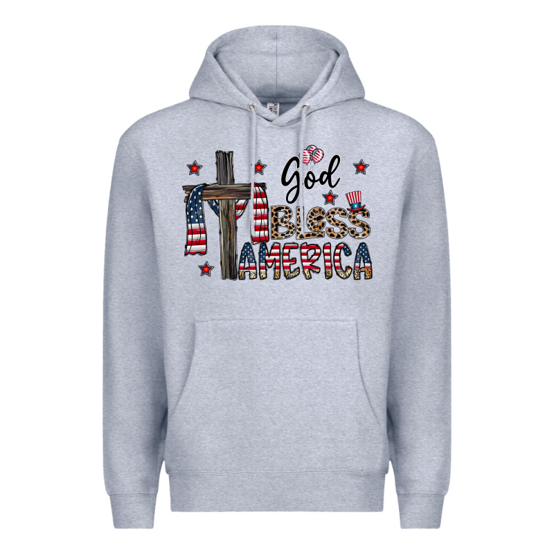 God Bless America Premium Hoodie by CowhideDigitalArt | Teevron