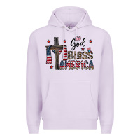 Lilac god bless america Premium Hoodie - CowhideDigitalArt