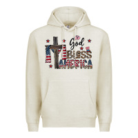 Oatmeal Heather god bless america Premium Hoodie - CowhideDigitalArt