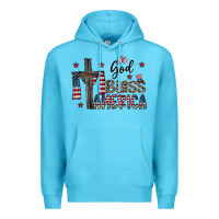 Ocean Blue god bless america Premium Hoodie - CowhideDigitalArt