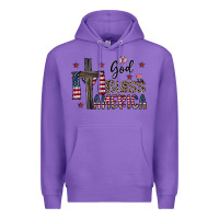 Purple god bless america Premium Hoodie - CowhideDigitalArt