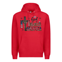 Red god bless america Premium Hoodie - CowhideDigitalArt