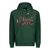 Sports Green god bless america Premium Hoodie - CowhideDigitalArt
