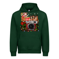 Forest Green Christmas Santa Vintage Camera Urban Hoodie - FaDigitalArtStudio