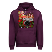 Mauve Wine Christmas Santa Vintage Camera Urban Hoodie - FaDigitalArtStudio