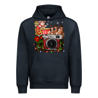 Navy Christmas Santa Vintage Camera Urban Hoodie - FaDigitalArtStudio