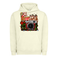 Pigment Pistachio Christmas Santa Vintage Camera Urban Hoodie - FaDigitalArtStudio