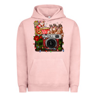 Pigment Salmon Christmas Santa Vintage Camera Urban Hoodie - FaDigitalArtStudio