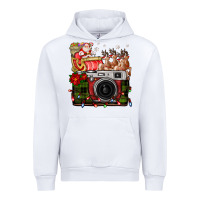 White Christmas Santa Vintage Camera Urban Hoodie - FaDigitalArtStudio