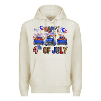 Oatmeal Heather western hello fourth of july trucks Premium Hoodie - FaDigitalArtStudio