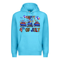 Ocean Blue western hello fourth of july trucks Premium Hoodie - FaDigitalArtStudio