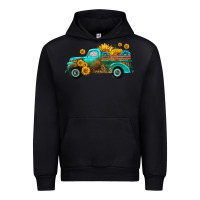 Black farm truck with sunflower Urban Hoodie - HRA Design Shop