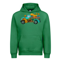 Emerald farm truck with sunflower Urban Hoodie - HRA Design Shop