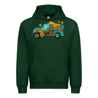 Forest Green farm truck with sunflower Urban Hoodie - HRA Design Shop