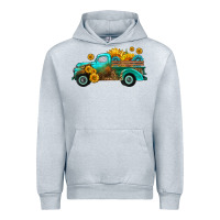 Heather Grey farm truck with sunflower Urban Hoodie - HRA Design Shop