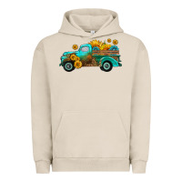 Pigment French Oak farm truck with sunflower Urban Hoodie - HRA Design Shop
