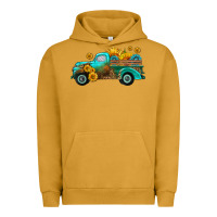 Pigment Peanut Butter farm truck with sunflower Urban Hoodie - HRA Design Shop