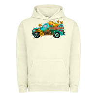 Pigment Pistachio farm truck with sunflower Urban Hoodie - HRA Design Shop