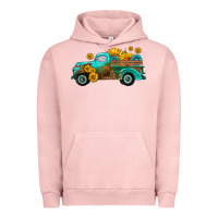 Pigment Salmon farm truck with sunflower Urban Hoodie - HRA Design Shop
