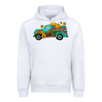 White farm truck with sunflower Urban Hoodie - HRA Design Shop
