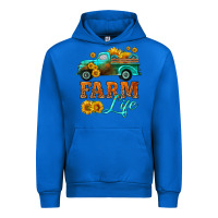Cobalt farm truck  farm life with sunflower Urban Hoodie - HRA Design Shop