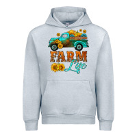Heather Grey farm truck  farm life with sunflower Urban Hoodie - HRA Design Shop