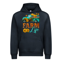 Navy farm truck  farm life with sunflower Urban Hoodie - HRA Design Shop