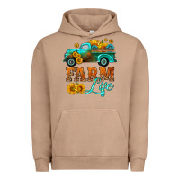 Pigment Burro farm truck  farm life with sunflower Urban Hoodie - HRA Design Shop