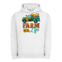 Pigment Lunar Rock farm truck  farm life with sunflower Urban Hoodie - HRA Design Shop