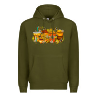 Army Green bee drink Premium Hoodie - RacoonDesign