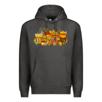 Charcoal Heather bee drink Premium Hoodie - RacoonDesign