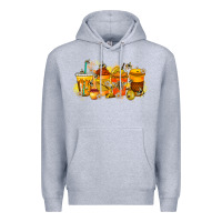 Heather Grey bee drink Premium Hoodie - RacoonDesign