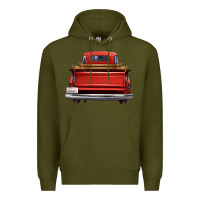 Army Green western red truck back view Premium Hoodie - FaDigitalArtStudio
