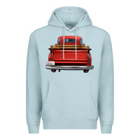 Blue Mist western red truck back view Premium Hoodie - FaDigitalArtStudio