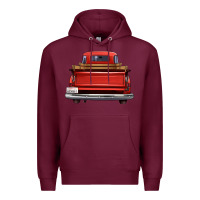 Burgundy western red truck back view Premium Hoodie - FaDigitalArtStudio