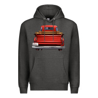 Charcoal Heather western red truck back view Premium Hoodie - FaDigitalArtStudio
