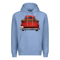 Colony Blue western red truck back view Premium Hoodie - FaDigitalArtStudio