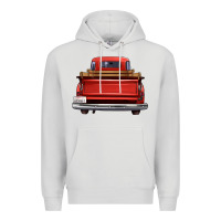 Dove Grey western red truck back view Premium Hoodie - FaDigitalArtStudio