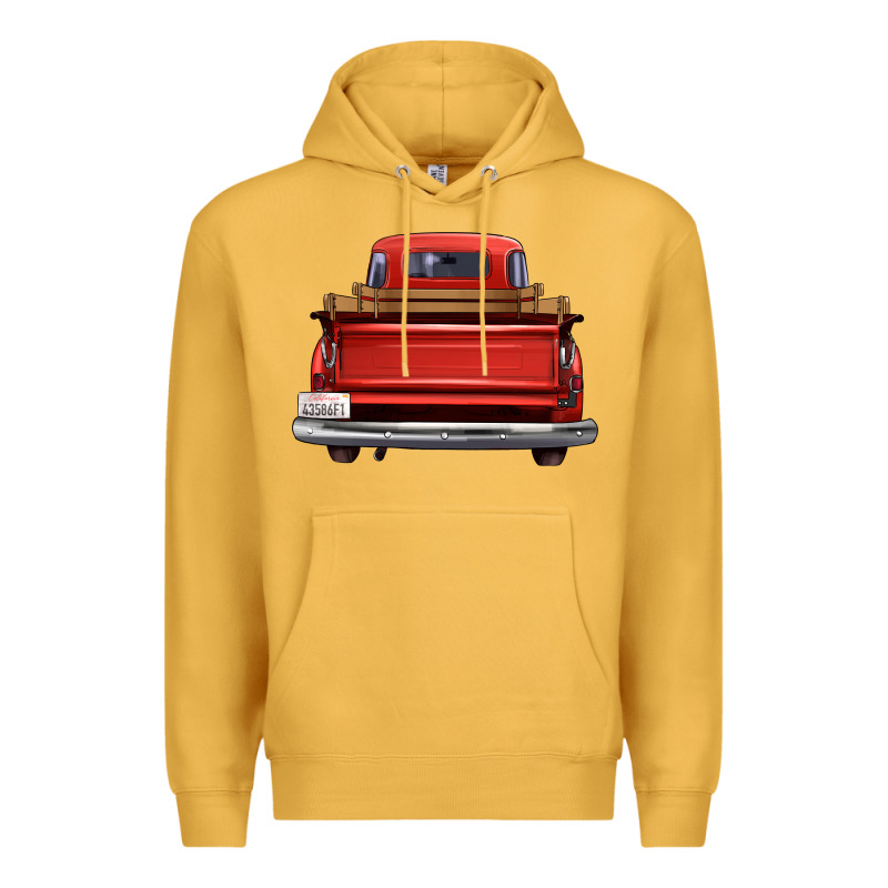 Western Red Truck Back View Premium Hoodie by FaDigitalArtStudio | Teevron