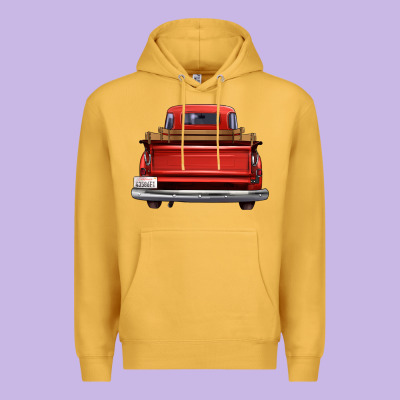 Western Red Truck Back View Premium Hoodie Designed By Fadigitalartstudio