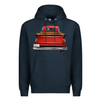 Navy western red truck back view Premium Hoodie - FaDigitalArtStudio