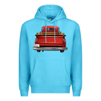 Ocean Blue western red truck back view Premium Hoodie - FaDigitalArtStudio