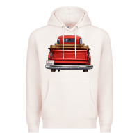 Pale Pink western red truck back view Premium Hoodie - FaDigitalArtStudio