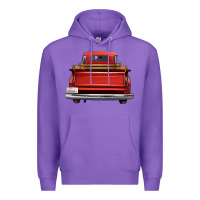 Purple western red truck back view Premium Hoodie - FaDigitalArtStudio
