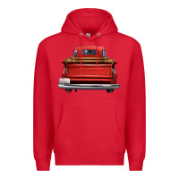 Red western red truck back view Premium Hoodie - FaDigitalArtStudio