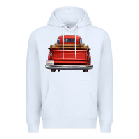 White western red truck back view Premium Hoodie - FaDigitalArtStudio