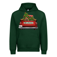 Forest Green Christmas trees truck Urban Hoodie - FaDigitalArtStudio