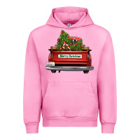 Fuchsia Pink Christmas trees truck Urban Hoodie - FaDigitalArtStudio